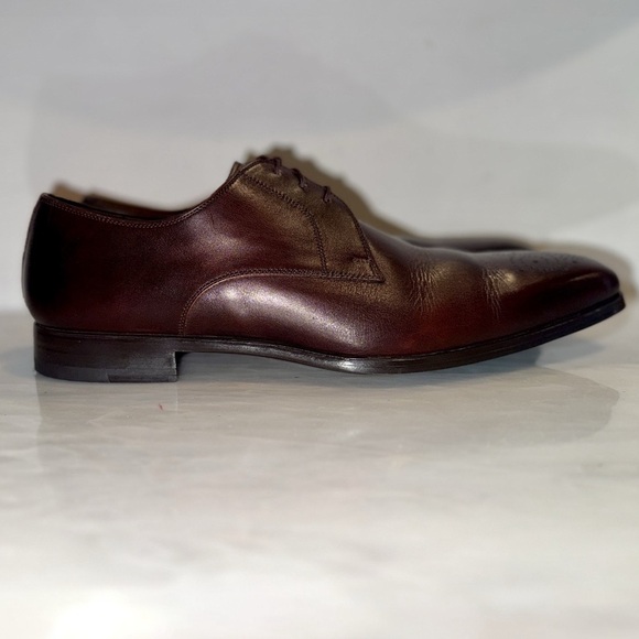 Magnanni Reko Medallion Toe Derby Shoes Brown Leather 11.5M Made in Spain-20420 - Picture 10 of 16